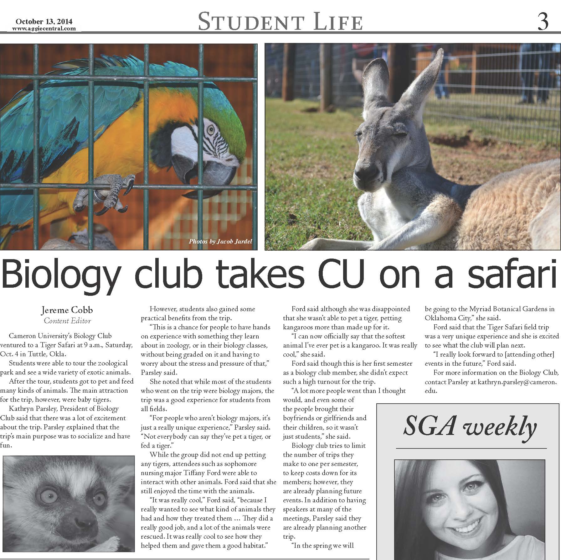 Biology club takes CU on a safari